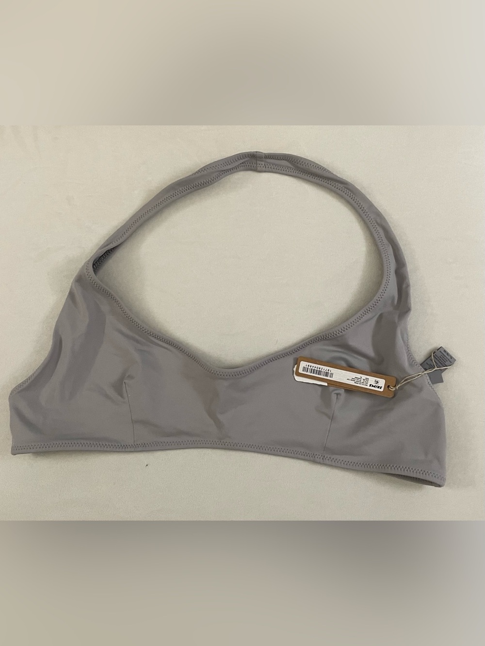 Skims NWT Halter Scoop Bikini Top in Light Chrome Grey Size XL - Picture 3 of 5